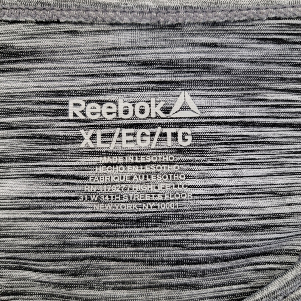 Reebok Athletic Top Heathered Gray Long Sleeve Scoop Neck Thumb Holes XL - Picture 2 of 12